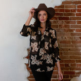 Anjelica Tie Front Top in Liza Flora