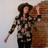 Anjelica Tie Front Top in Liza Flora