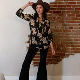Anjelica Tie Front Top in Liza Flora