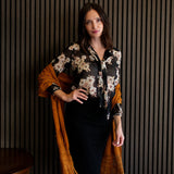 Anjelica Tie Front Top in Liza Flora