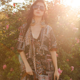 Ophelia Velvet Ruffle Maxi Dress in Lucia Cinnabar