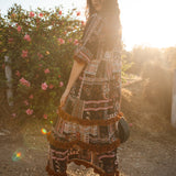 Ophelia Velvet Ruffle Maxi Dress in Lucia Cinnabar
