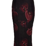 Lucy Pencil Skirt in Black Orchid