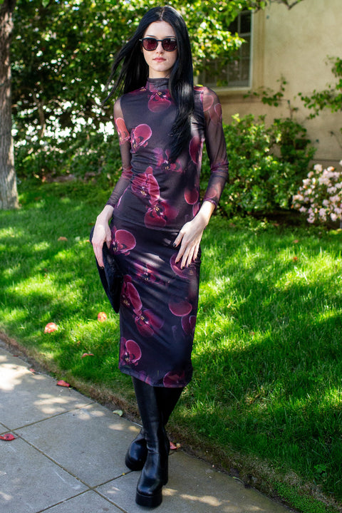 Lucy Pencil Skirt in Black Orchid