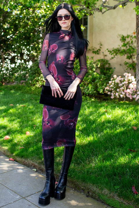 Lucy Long Sleeve Top in Black Orchid