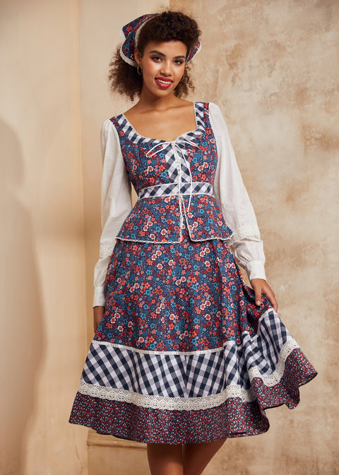 GUNNE SAX for ModCloth Camille Corset Midi Dress Circe's Crown / M