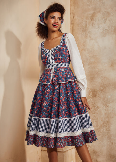 GUNNE SAX for ModCloth Camille Corset Midi Dress in Circe's Crown, Size L GUNNE SAX for ModCloth Camille Corset Midi Dress in Circe's Crown, Size L