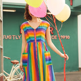 More Is More Rainbow Stripe Dress