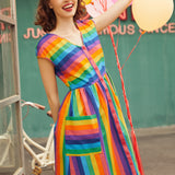 More Is More Rainbow Stripe Dress