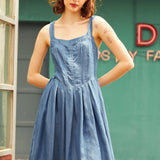 Meet Me on Main Street Chambray Dress