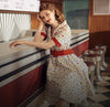 Woman in retro dress