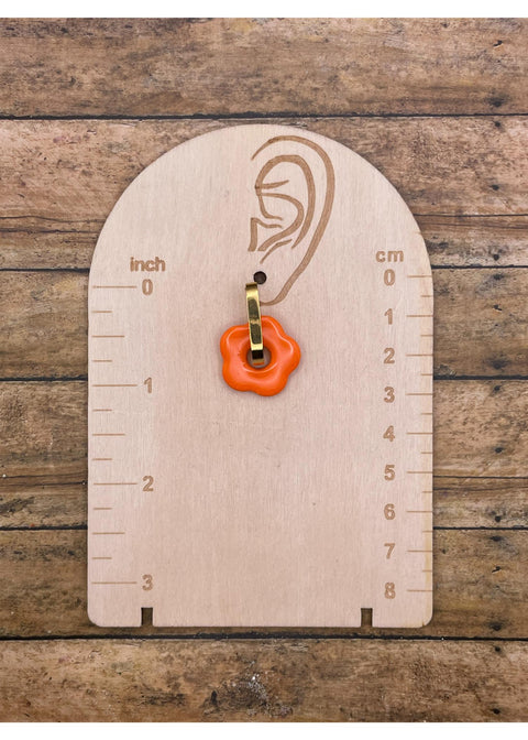 Mod Flower Huggie Hoop Earrings