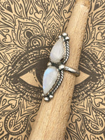 Sterling Silver Double Stone Moonstone Ring