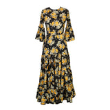 Imogen Petite 3-tier Ruffle Dress in Marigold Blossom