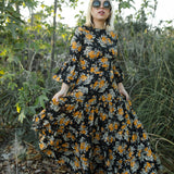 Imogen Petite 3-tier Ruffle Dress in Marigold Blossom