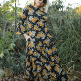 Imogen Petite 3-tier Ruffle Dress in Marigold Blossom