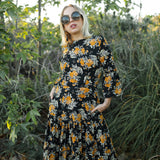 Imogen Petite 3-tier Ruffle Dress in Marigold Blossom