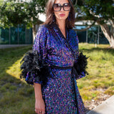 Marlene Wrap Dress in Black Amethyst
