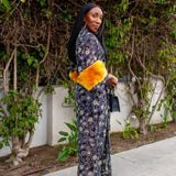 Marlene Wrap Dress in Golden Dandelion