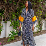 Marlene Wrap Dress in Golden Dandelion