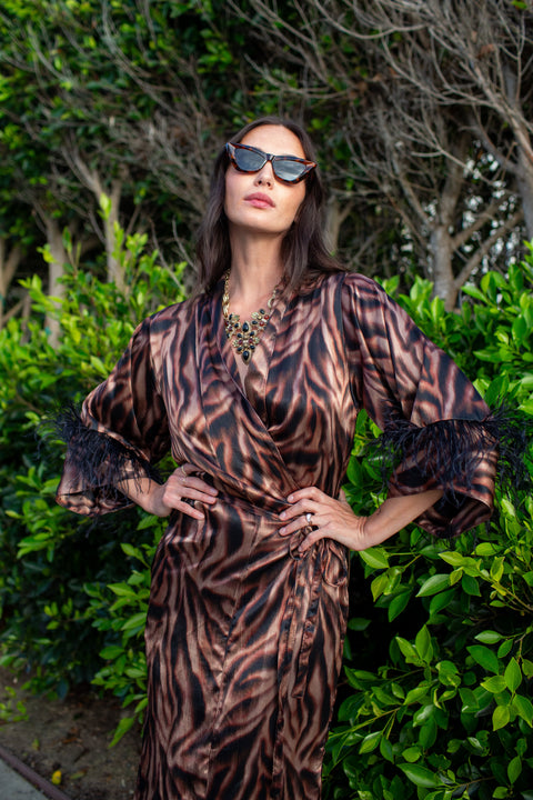 Marlene Wrap Dress in Night Flame