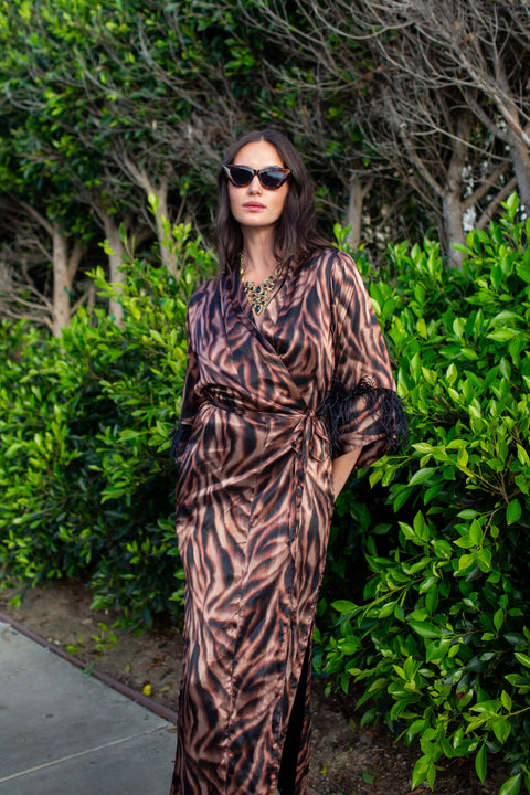 Marlene Wrap Dress in Night Flame