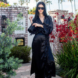 Marlene Wrap Dress in Obsidian Sheen