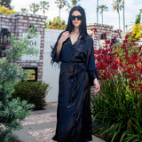 Marlene Wrap Dress in Obsidian Sheen