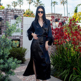 Marlene Wrap Dress in Obsidian Sheen