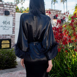Marlene Wrap Dress in Obsidian Sheen