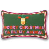 Needlepoint Pillow - Merry Christmas Ya Filthy Animal