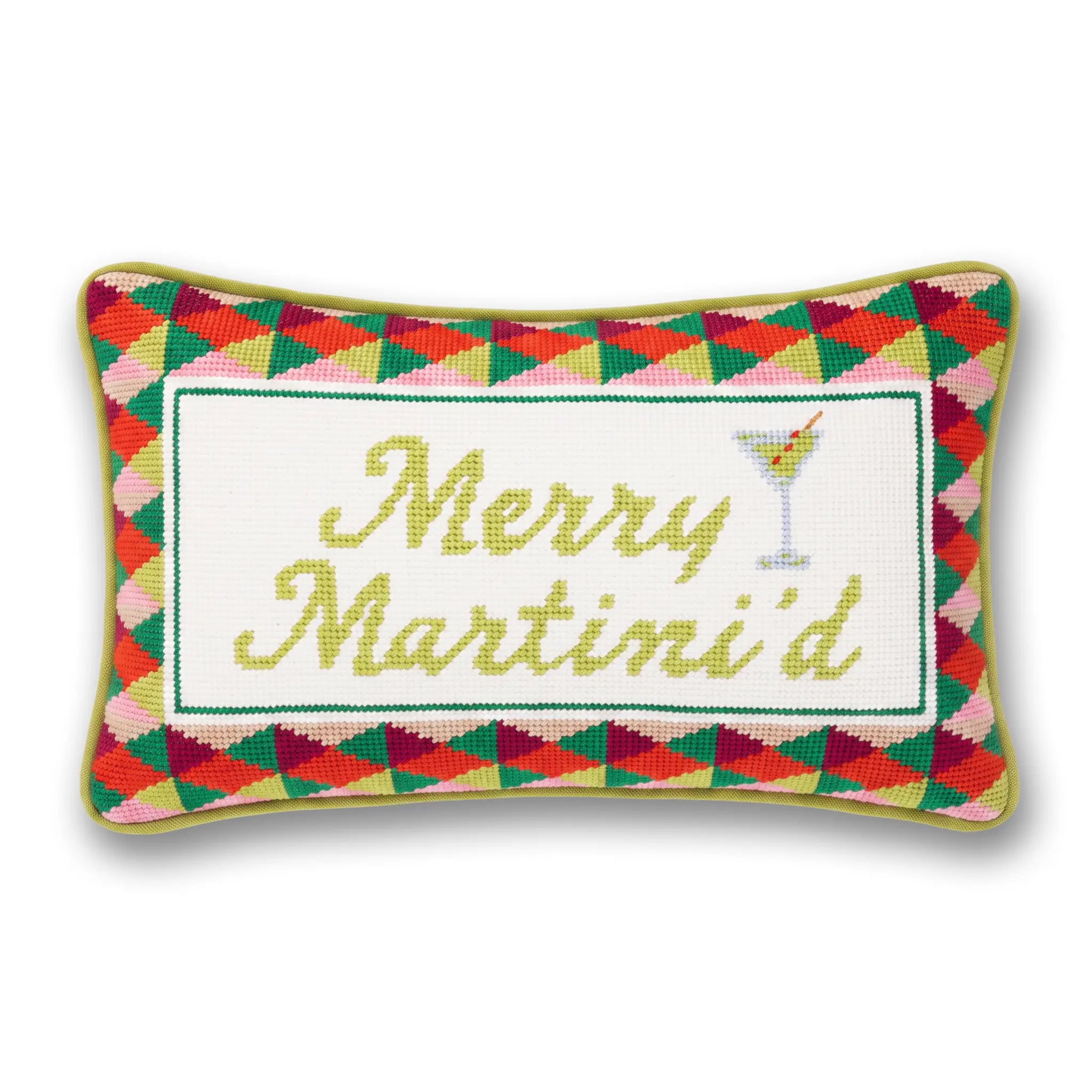 Needlepoint Pillow - Merry Martini'd