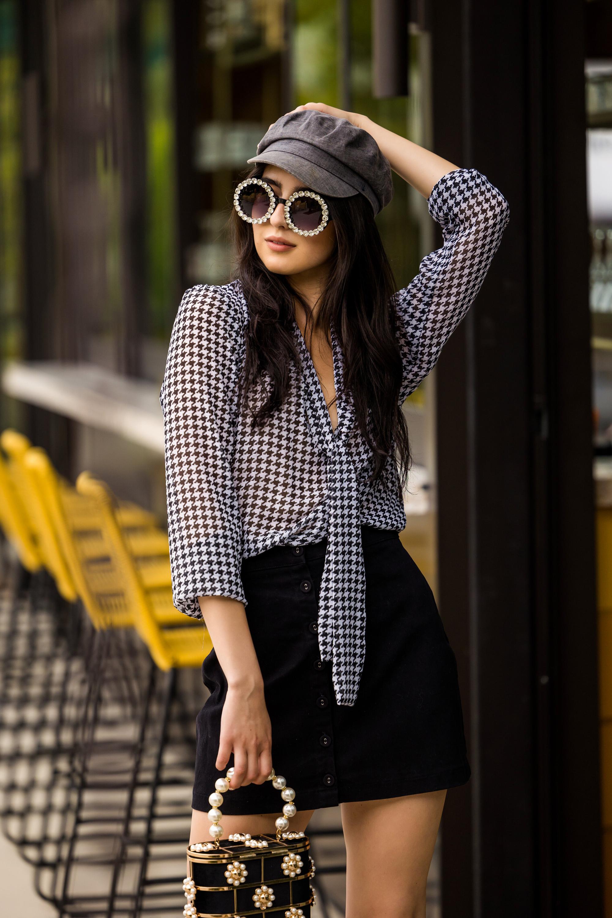 Anjelica Tie Front Top in Mod Moment