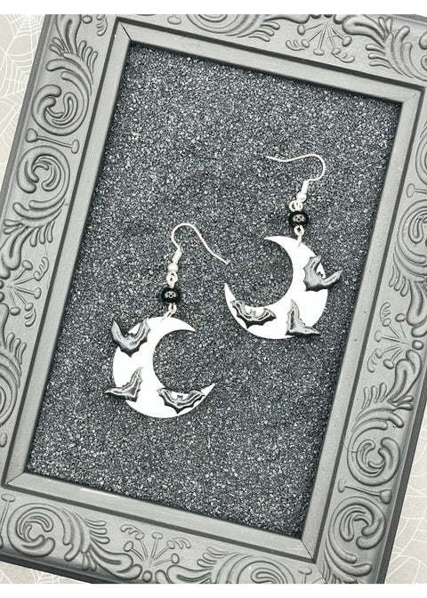 Salem Moon and Bats Earrings