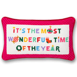 Needlepoint Pillow - It's the Most Wonderful Time of the Year