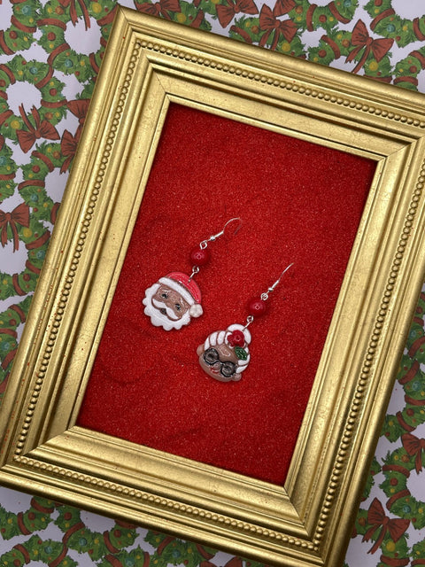 Mr & Mrs Santa Claus Earrings