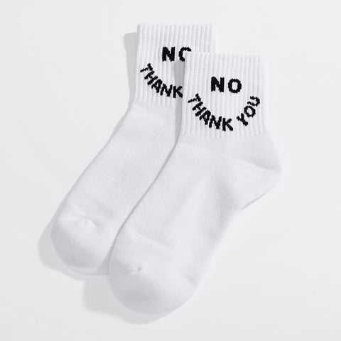 No Thank You Quarter Crew Socks