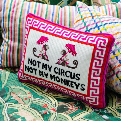Needlepoint Pillow - Not My Circus