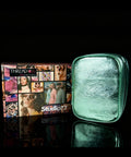 Green metallic makeup bag