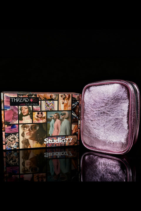 Pink metallic makeup case