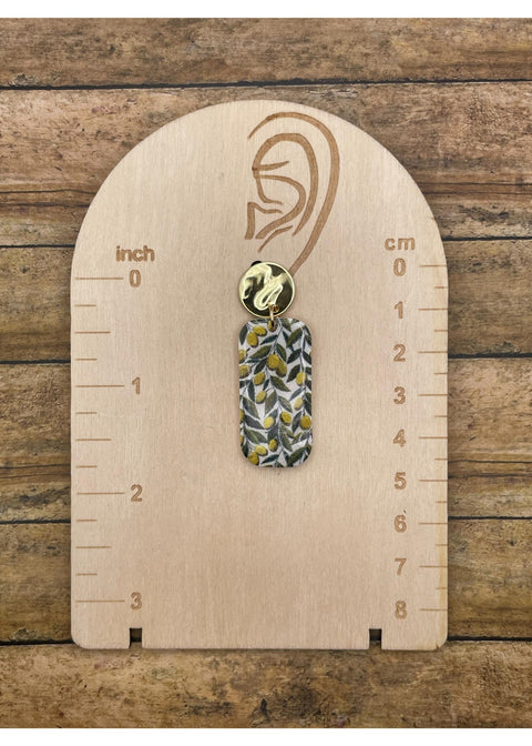Olive Printed Dangle Earrings