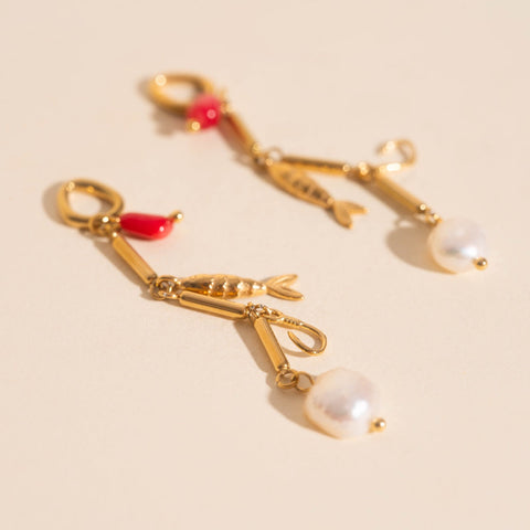 Ocean Bait Huggie Hoop Charms