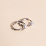 Pearl Huggie Hoop Earrings