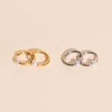 Pearl Huggie Hoop Earrings