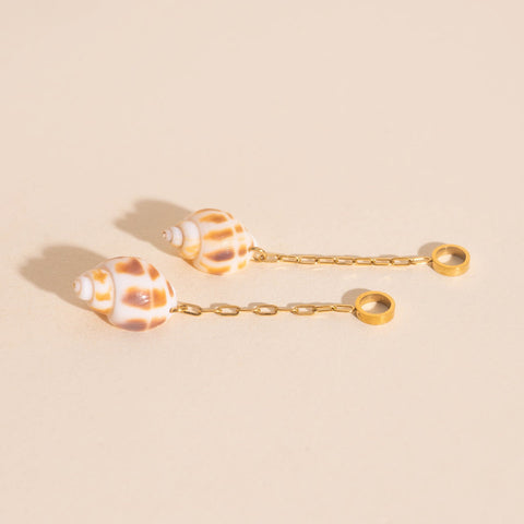 Mini Seashell Dangle Huggie Hoop Charms