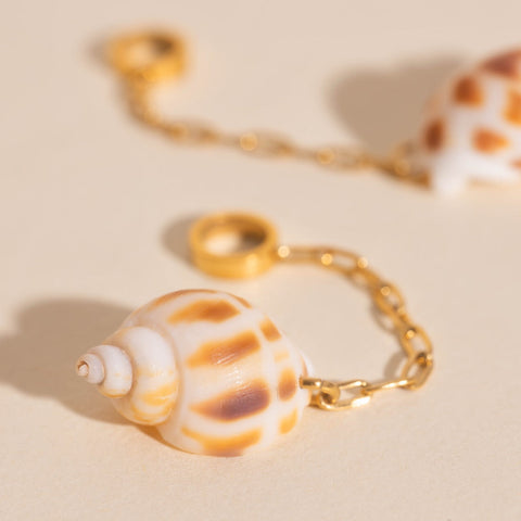 Mini Seashell Dangle Huggie Hoop Charms