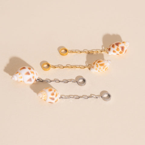 Mini Seashell Dangle Huggie Hoop Charms