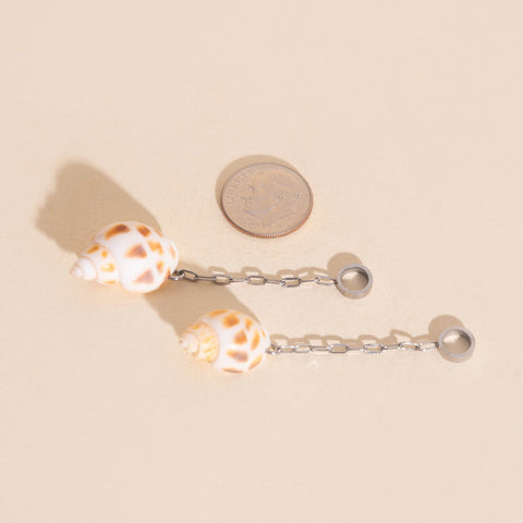 Mini Seashell Dangle Huggie Hoop Charms