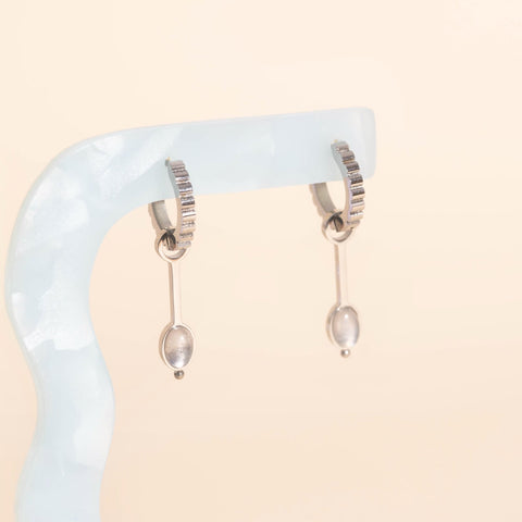 Gem Drop Huggie Hoop Charms