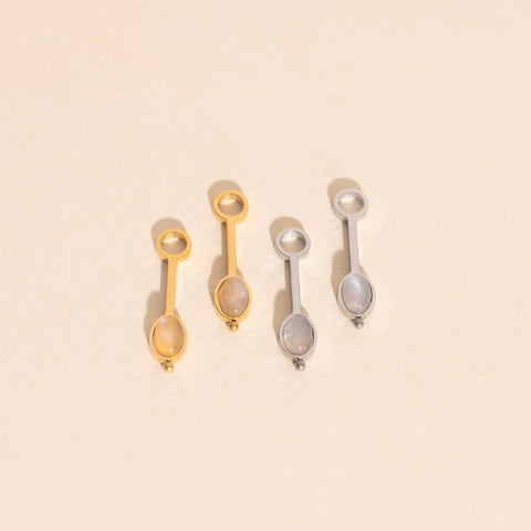 Gem Drop Huggie Hoop Charms